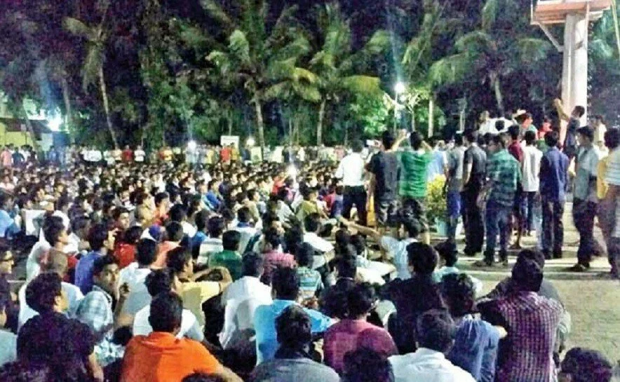 Students and faculty protest against draft of new education policy in TN’s Chepauk 